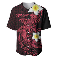 Aloha Hammerhead Shark Baseball Jersey Feverish Pink Hawaiian Kakau Tribal Tattoo