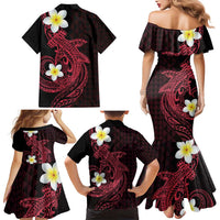 Aloha Hammerhead Shark Family Matching Mermaid Dress and Hawaiian Shirt Feverish Pink Hawaiian Kakau Tribal Tattoo