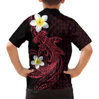 Aloha Hammerhead Shark Family Matching Off Shoulder Short Dress and Hawaiian Shirt Feverish Pink Hawaiian Kakau Tribal Tattoo