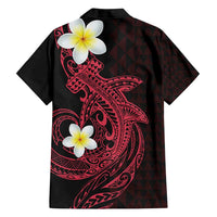 Aloha Hammerhead Shark Family Matching Puletasi and Hawaiian Shirt Feverish Pink Hawaiian Kakau Tribal Tattoo