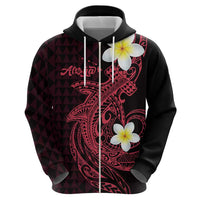 Aloha Hammerhead Shark Hoodie Feverish Pink Hawaiian Kakau Tribal Tattoo