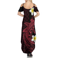 Aloha Hammerhead Shark Summer Maxi Dress Feverish Pink Hawaiian Kakau Tribal Tattoo