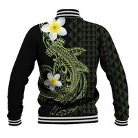Aloha Hammerhead Shark Baseball Jacket Lime Rickey Hawaiian Kakau Tribal Tattoo