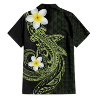 Aloha Hammerhead Shark Family Matching Puletasi and Hawaiian Shirt Lime Rickey Hawaiian Kakau Tribal Tattoo