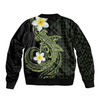 Aloha Hammerhead Shark Sleeve Zip Bomber Jacket Lime Rickey Hawaiian Kakau Tribal Tattoo LT9 - Polynesian Pride