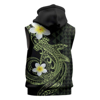Aloha Hammerhead Shark Sleeveless Zip Hoodie Lime Rickey Hawaiian Kakau Tribal Tattoo LT9