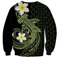 Aloha Hammerhead Shark Sweatshirt Lime Rickey Hawaiian Kakau Tribal Tattoo