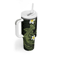 Aloha Hammerhead Shark Tumbler With Handle Lime Rickey Hawaiian Kakau Tribal Tattoo