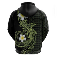 Aloha Hammerhead Shark Zip Hoodie Lime Rickey Hawaiian Kakau Tribal Tattoo