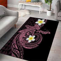 Aloha Hammerhead Shark Area Rug Vivacious Pink Hawaiian Kakau Tribal Tattoo