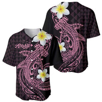 Aloha Hammerhead Shark Baseball Jersey Vivacious Pink Hawaiian Kakau Tribal Tattoo