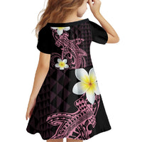 Aloha Hammerhead Shark Family Matching Off Shoulder Maxi Dress and Hawaiian Shirt Vivacious Pink Hawaiian Kakau Tribal Tattoo