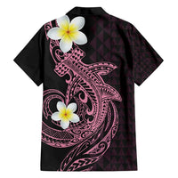 Aloha Hammerhead Shark Family Matching Tank Maxi Dress and Hawaiian Shirt Vivacious Pink Hawaiian Kakau Tribal Tattoo LT9 - Polynesian Pride