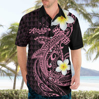 Aloha Hammerhead Shark Hawaiian Shirt Vivacious Pink Hawaiian Kakau Tribal Tattoo