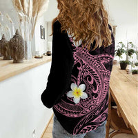 Aloha Hammerhead Shark Women Casual Shirt Vivacious Pink Hawaiian Kakau Tribal Tattoo