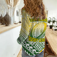 The Kuki's Cook Islands Rugby Women Casual Shirt Be Unique Vibe White LT9 - Polynesian Pride