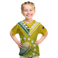 The Kuki's Cook Islands Rugby Kid T Shirt Be Unique Vibe Yellow LT9 Yellow - Polynesian Pride