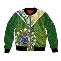 The Kuki's Cook Islands Rugby Bomber Jacket Be Unique Vibe Green LT9 Unisex Green - Polynesian Pride