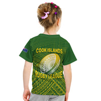 The Kuki's Cook Islands Rugby Kid T Shirt Be Unique Vibe Green LT9 - Polynesian Pride