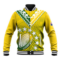 (Custom Text And Number) The Kuki's Cook Islands Rugby Baseball Jacket Be Unique Vibe Yellow LT9 Unisex Yellow - Polynesian Pride