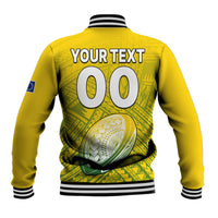 (Custom Text And Number) The Kuki's Cook Islands Rugby Baseball Jacket Be Unique Vibe Yellow LT9 - Polynesian Pride