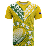 (Custom Text and Number) The Kukis Cook Islands Rugby T Shirt Be Unique Vibe Yellow LT9 Yellow - Polynesian Pride
