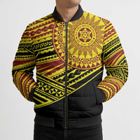 Personalised Tonga Ha apai High School Bomber Puffer Jacket Ngatu Fonulei Pattern - Polynesian Pride