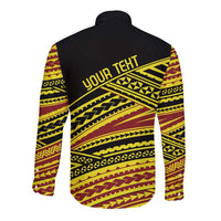 Personalised Tonga Ha apai High School Long Sleeve Button Shirt Ngatu Fonulei Pattern