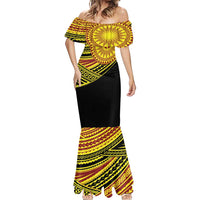 Personalised Tonga Ha apai High School Mermaid Dress Ngatu Fonulei Pattern