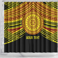 Personalised Tonga Ha apai High School Shower Curtain Ngatu Fonulei Pattern LT9 - Polynesian Pride