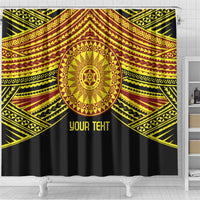 Personalised Tonga Ha apai High School Shower Curtain Ngatu Fonulei Pattern LT9 - Polynesian Pride