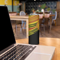 Personalised Tonga Ha apai High School Skinny Tumbler Ngatu Fonulei Pattern