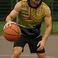 Personalised Tonga Ha apai High School Sleeveless Hoodie Ngatu Fonulei Pattern - Polynesian Pride