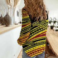 Personalised Tonga Ha apai High School Women Casual Shirt Ngatu Fonulei Pattern