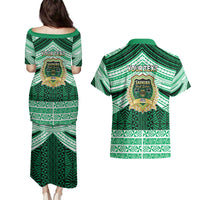 Personalised Tonga Saineha High School Couples Matching Puletasi and Hawaiian Shirt Polynesian Ngatu Tribal