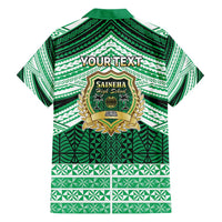 Personalised Tonga Saineha High School Family Matching Short Sleeve Bodycon Dress and Hawaiian Shirt Polynesian Ngatu Tribal