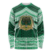 Personalised Tonga Saineha High School Long Sleeve Shirt Polynesian Ngatu Tribal