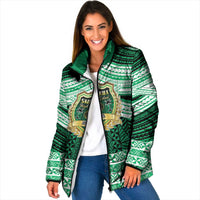 Personalised Tonga Saineha High School Padded Jacket Polynesian Ngatu Tribal - Polynesian Pride