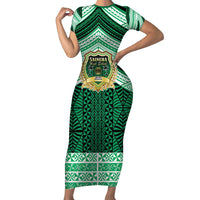 Personalised Tonga Saineha High School Short Sleeve Bodycon Dress Polynesian Ngatu Tribal