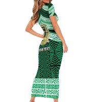 Personalised Tonga Saineha High School Short Sleeve Bodycon Dress Polynesian Ngatu Tribal