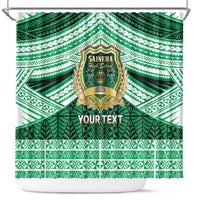 Personalised Tonga Saineha High School Shower Curtain Polynesian Ngatu Tribal LT9 Green - Polynesian Pride