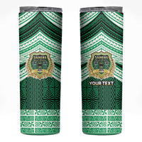 Personalised Tonga Saineha High School Skinny Tumbler Polynesian Ngatu Tribal