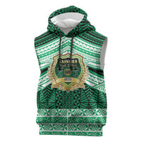 Personalised Tonga Saineha High School Sleeveless Hoodie Polynesian Ngatu Tribal - Polynesian Pride