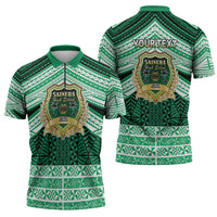 Personalised Tonga Saineha High School Zipper Polo Shirt Polynesian Ngatu Tribal - Polynesian Pride