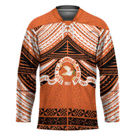 Personalised Tonga Tailulu College Hockey Jersey Polynesian Ngatu Tribal LT9 Unisex Orange - Polynesian Pride