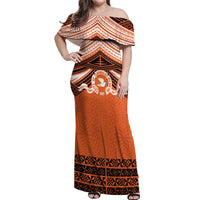 Personalised Tonga Tailulu College Off Shoulder Maxi Dress Polynesian Ngatu Tribal