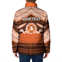 Personalised Tonga Tailulu College Padded Jacket Polynesian Ngatu Tribal - Polynesian Pride