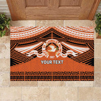Personalised Tonga Tailulu College Rubber Doormat Polynesian Ngatu Tribal