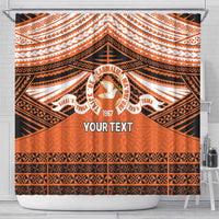 Personalised Tonga Tailulu College Shower Curtain Polynesian Ngatu Tribal LT9 - Polynesian Pride