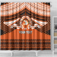 Personalised Tonga Tailulu College Shower Curtain Polynesian Ngatu Tribal LT9 - Polynesian Pride